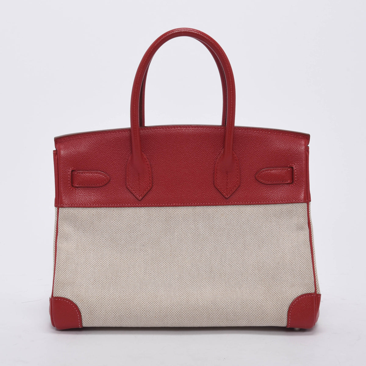 Hermes Rouge Vif Courchevel & Toile H Birkin 30 PHW