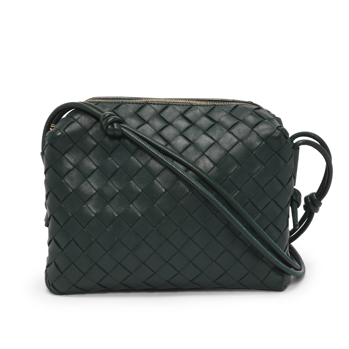 Bottega Veneta Forest Green Intrecciato Small Loop Camera Bag