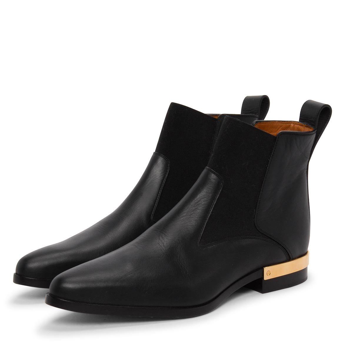 Chloe Black Calfskin Drew Chelsea Ankle Boots 38.5