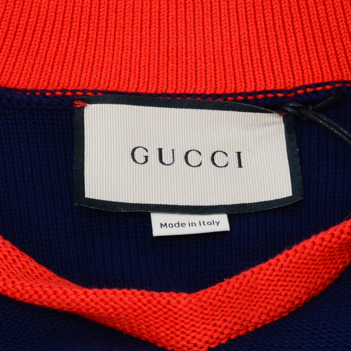 Gucci Red & Blue Striped Cotton Sailor Collar Sweater XS