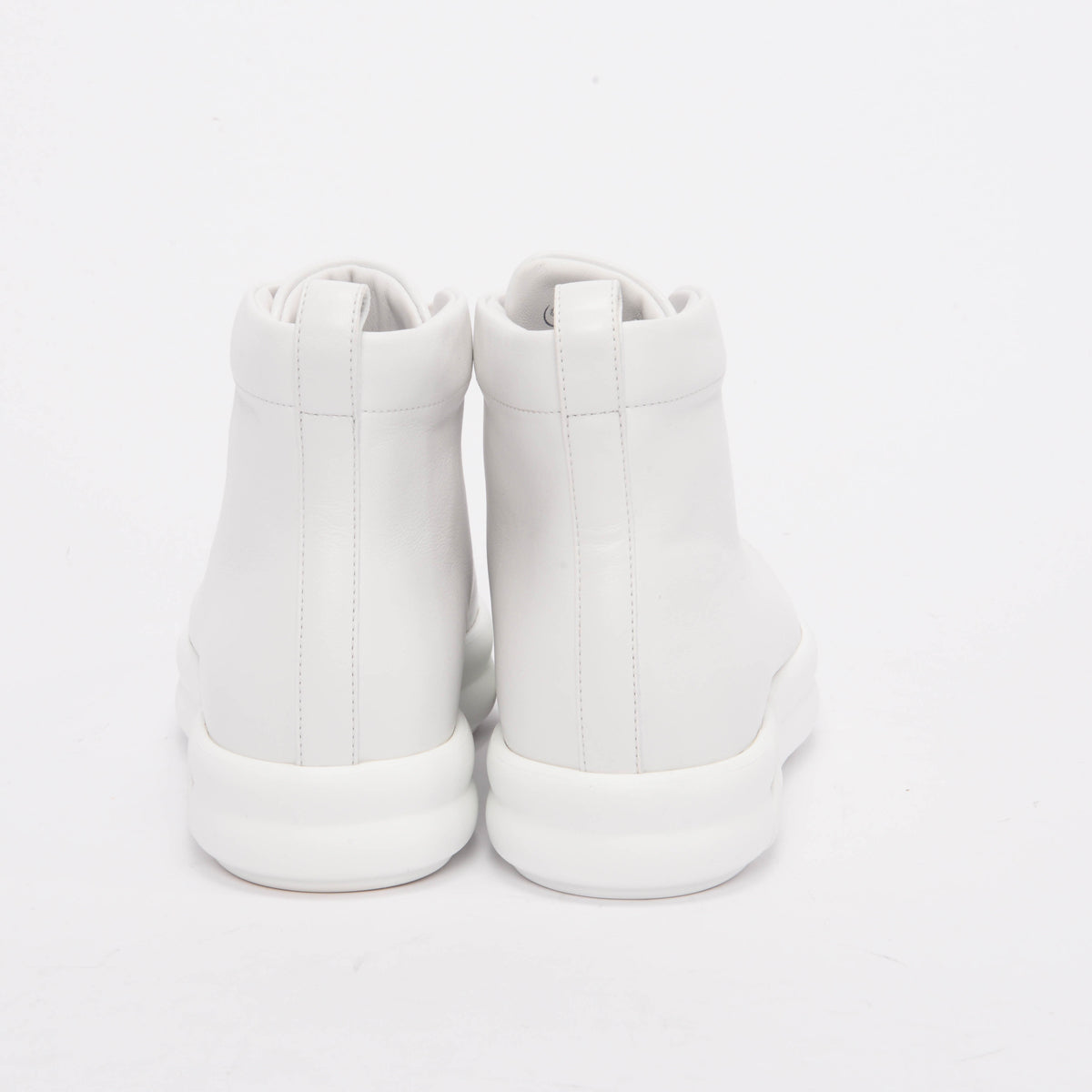 Hermes White Calfskin Happiness High-Top Sneakers 39