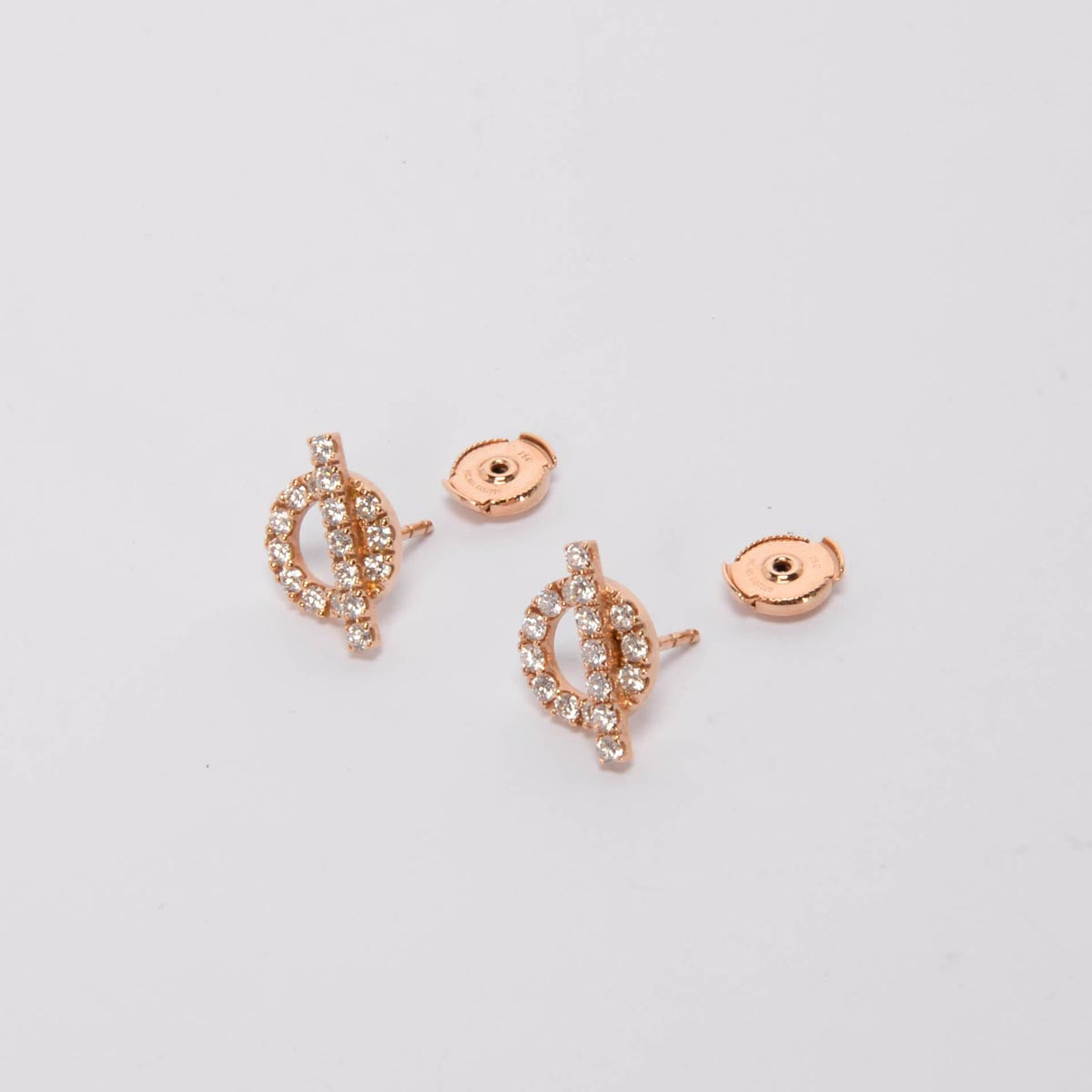 Hermes 18k Rose Gold & Diamond Finesse Earrings