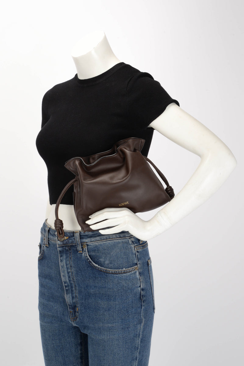 Loewe Chocolate Nappa Calfskin Mini Flamenco Bag