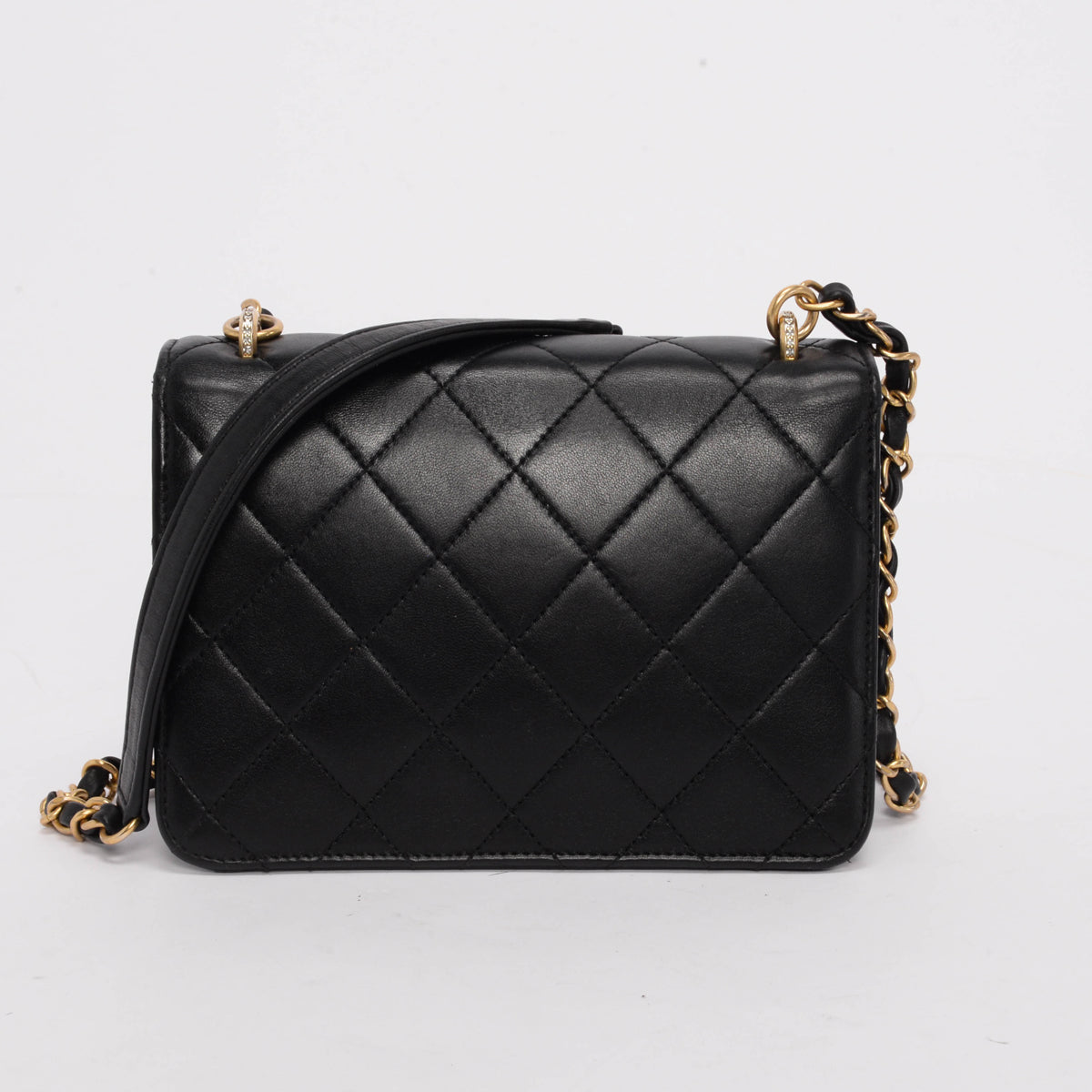 Chanel Black Quilted Lambskin Geometric CC Frame Flap Bag