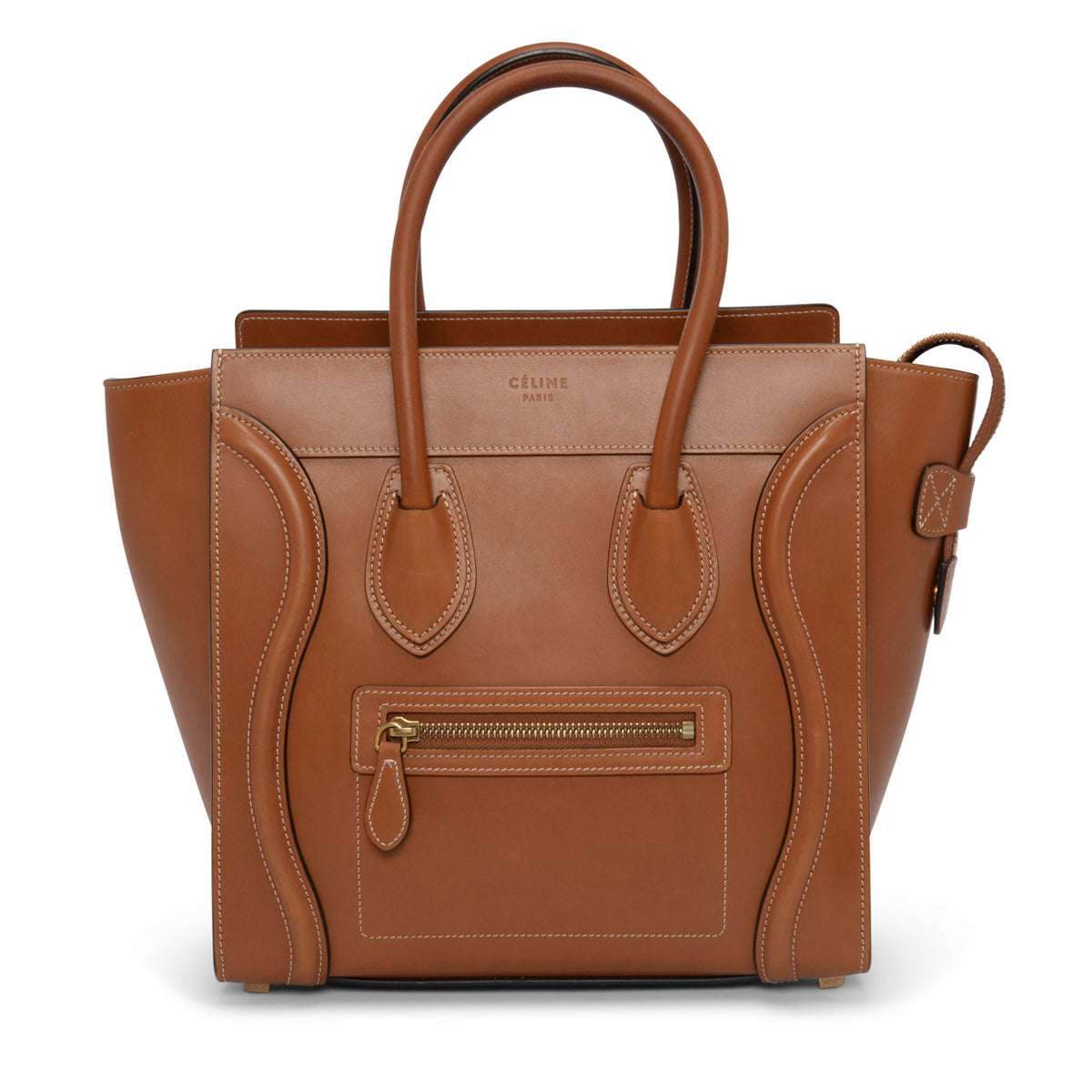 Celine Tan Natural Calfskin Micro Luggage Bag