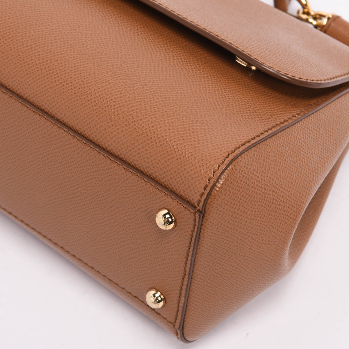 Dolce & Gabbana Camel Dauphine Leather Medium Sicily Bag