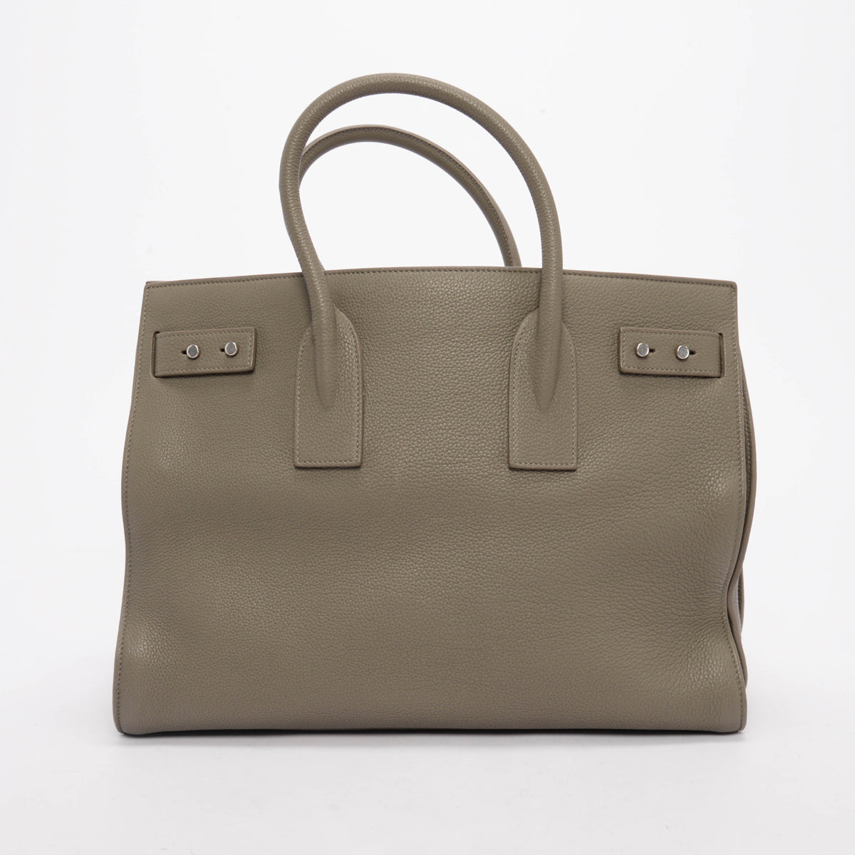 Saint Laurent Light Khaki Grained Calfskin Large Sac de Jour Tote