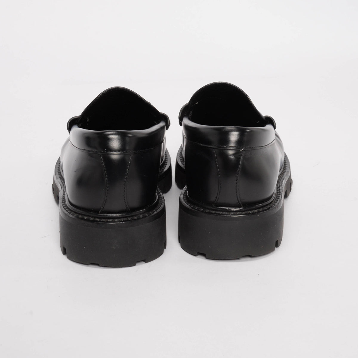 Celine Black Polished Bullskin Margaret Loafers 38.5