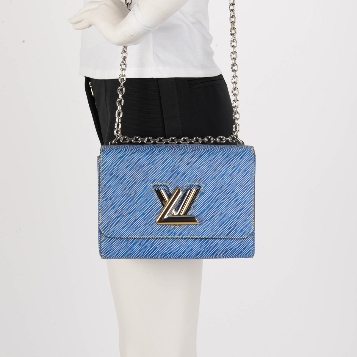 Louis Vuitton Denim Epi Leather Twist MM Bag