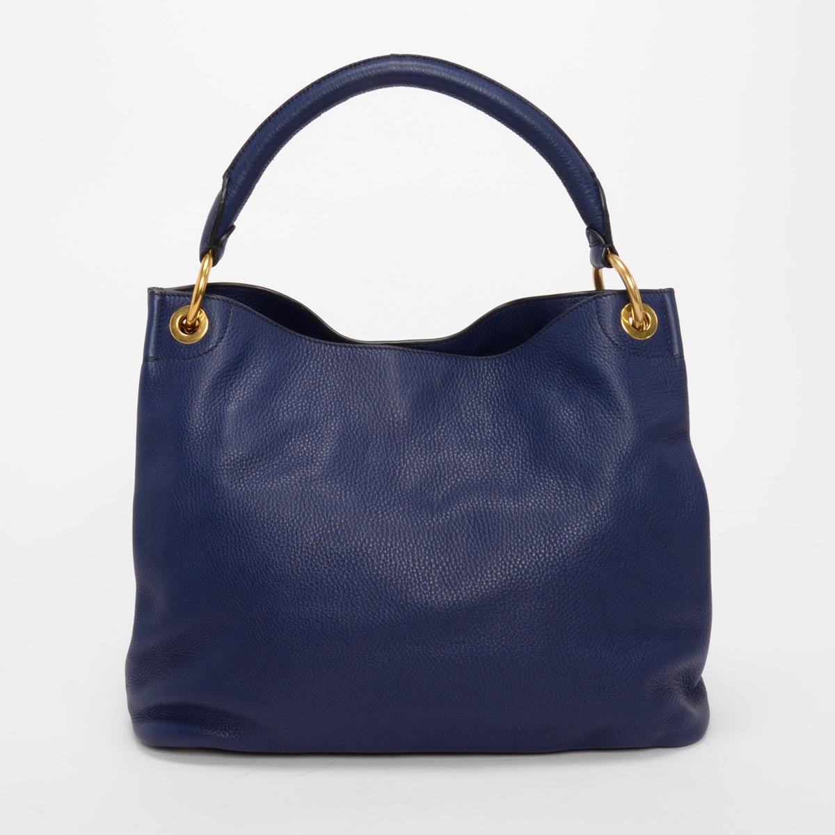 Prada Blue Vitello Daino Hobo Shoulder Bag