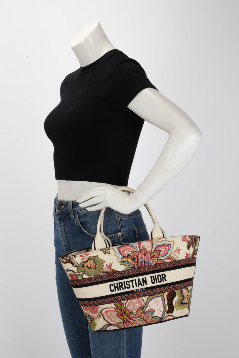 Dior Tree of Life Canvas Brocade Hat Basket Tote