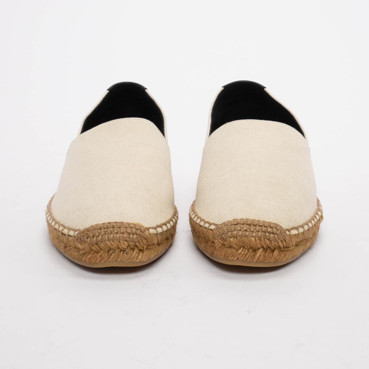 Saint Laurent Ecru Canvas Signature Logo Espadrilles 40