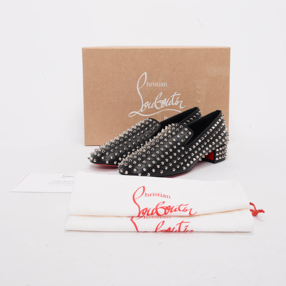 Christian Louboutin Black Spikeasy Loafers 38