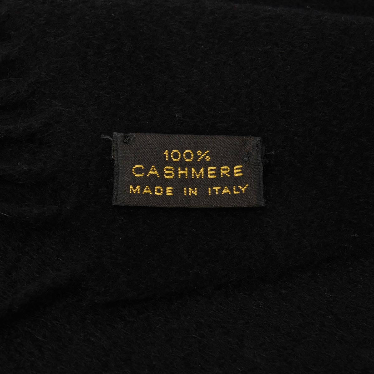 Chanel Black Cashmere Fringed Scarf