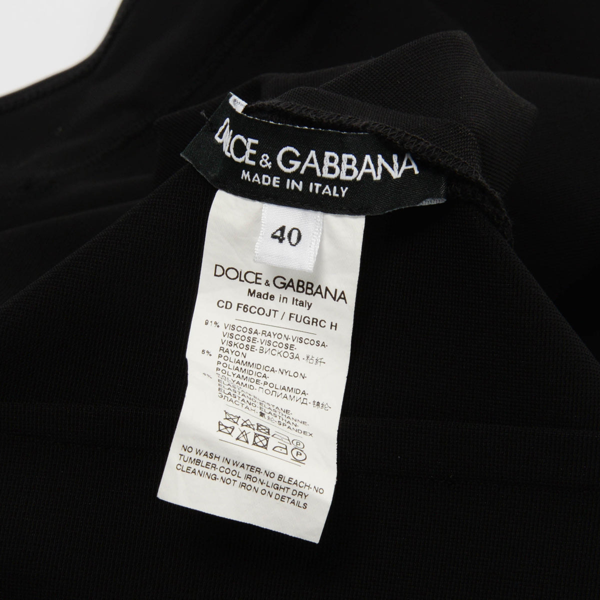 Dolce & Gabbana Black Technical Fabric Long Sleeve Dress IT 40