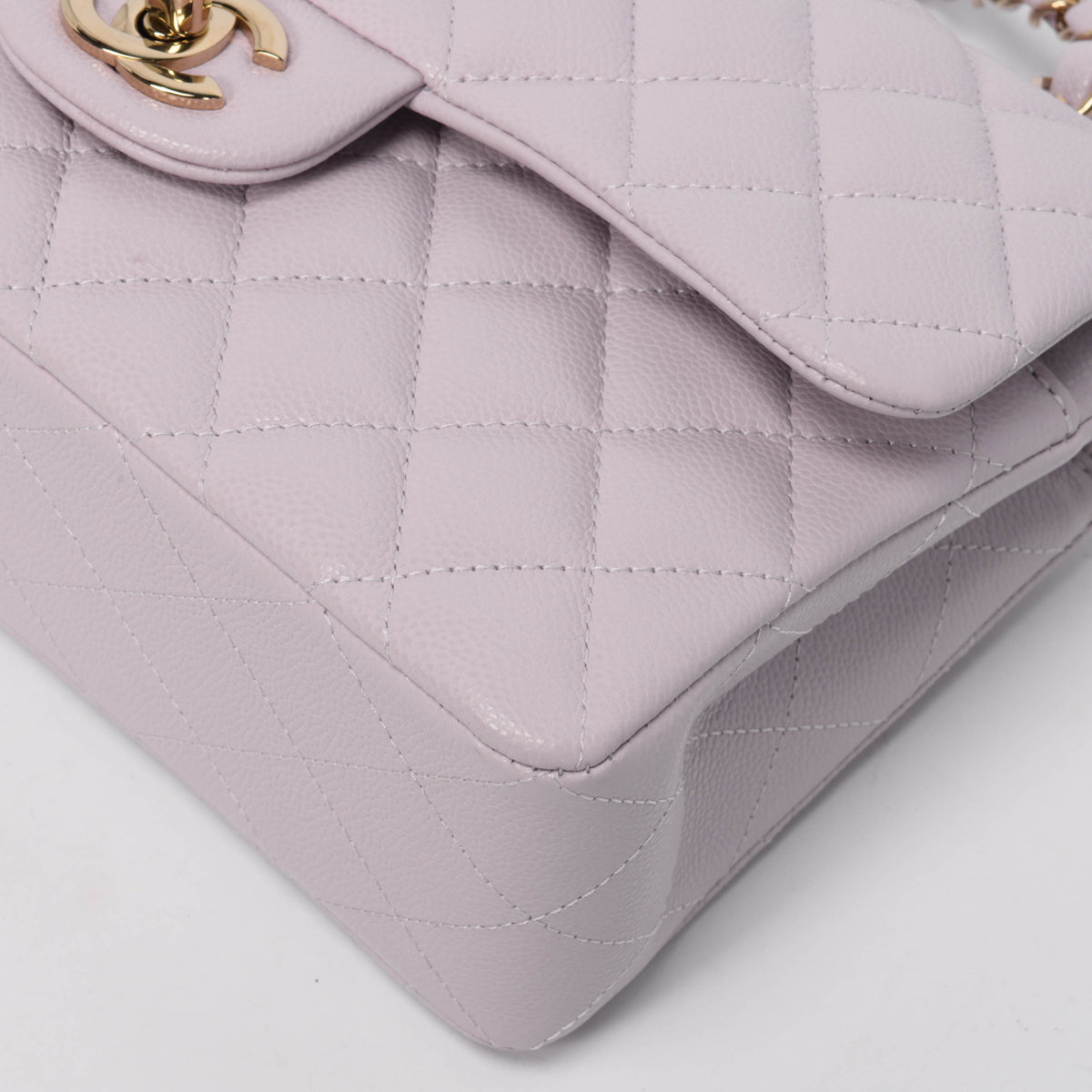 Chanel Lilac Quilted Caviar Small Classic Flap Bag