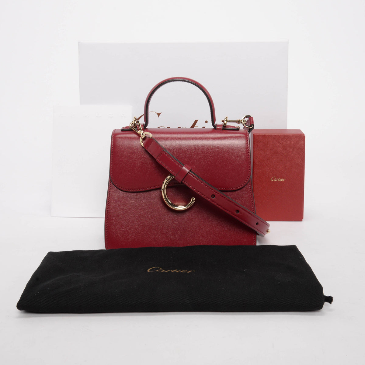 Cartier Cherry Red Calfskin Panthere C Mini Bag