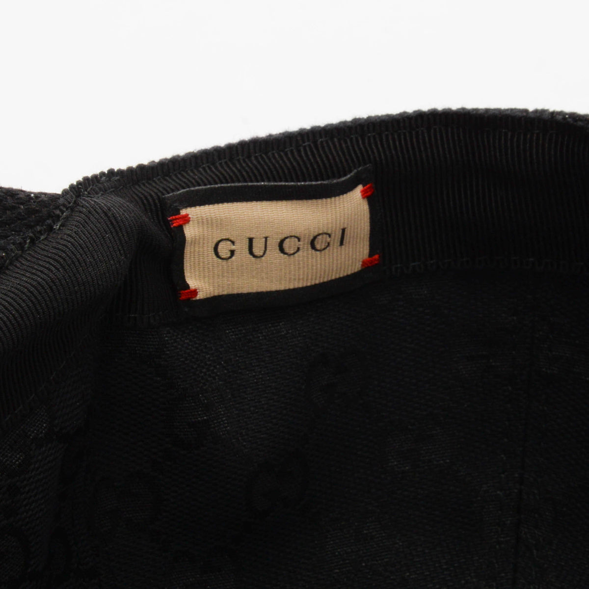 Gucci Black Cotton Canvas Logo Print Baseball Cap