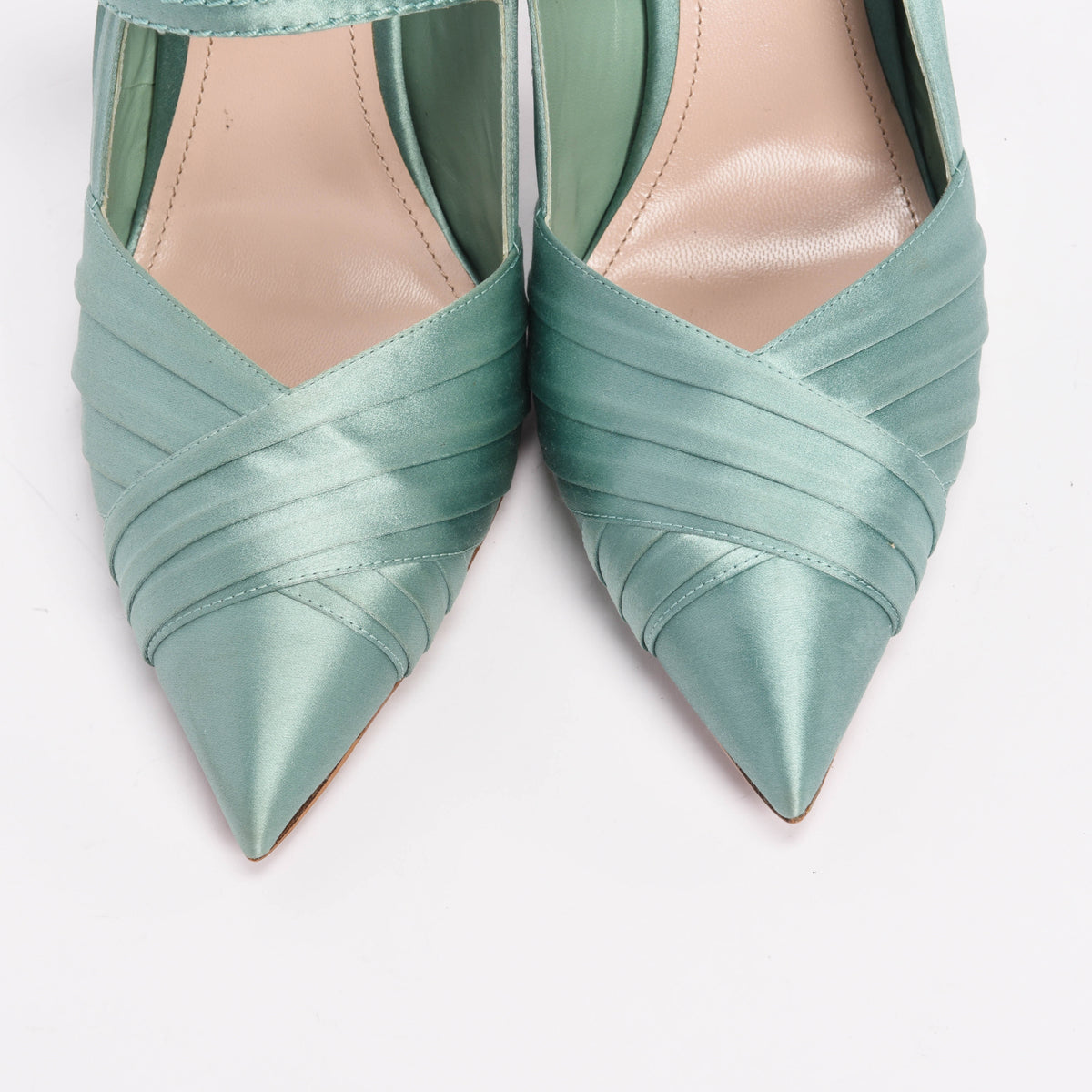 Miu Miu Mint Satin Cross Pumps 41