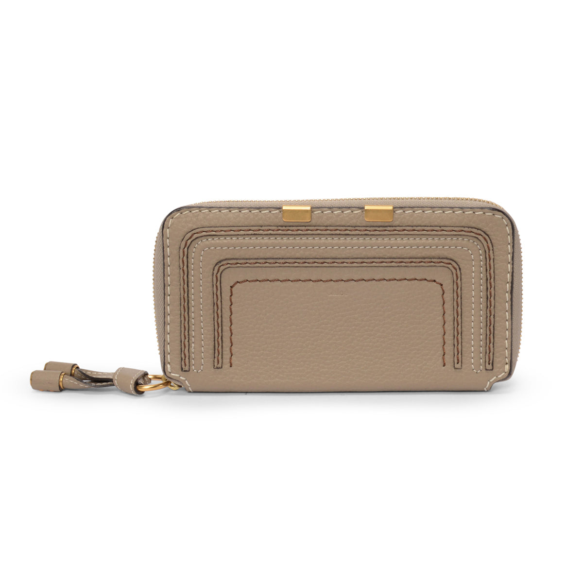 Chloe Taupe Grained Calfskin Marcie Wallet