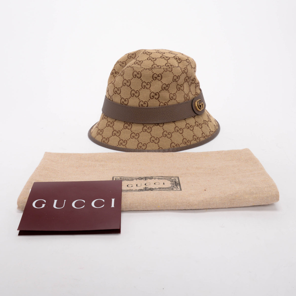 Gucci Beige Canvas GG Bucket Bucket Hat