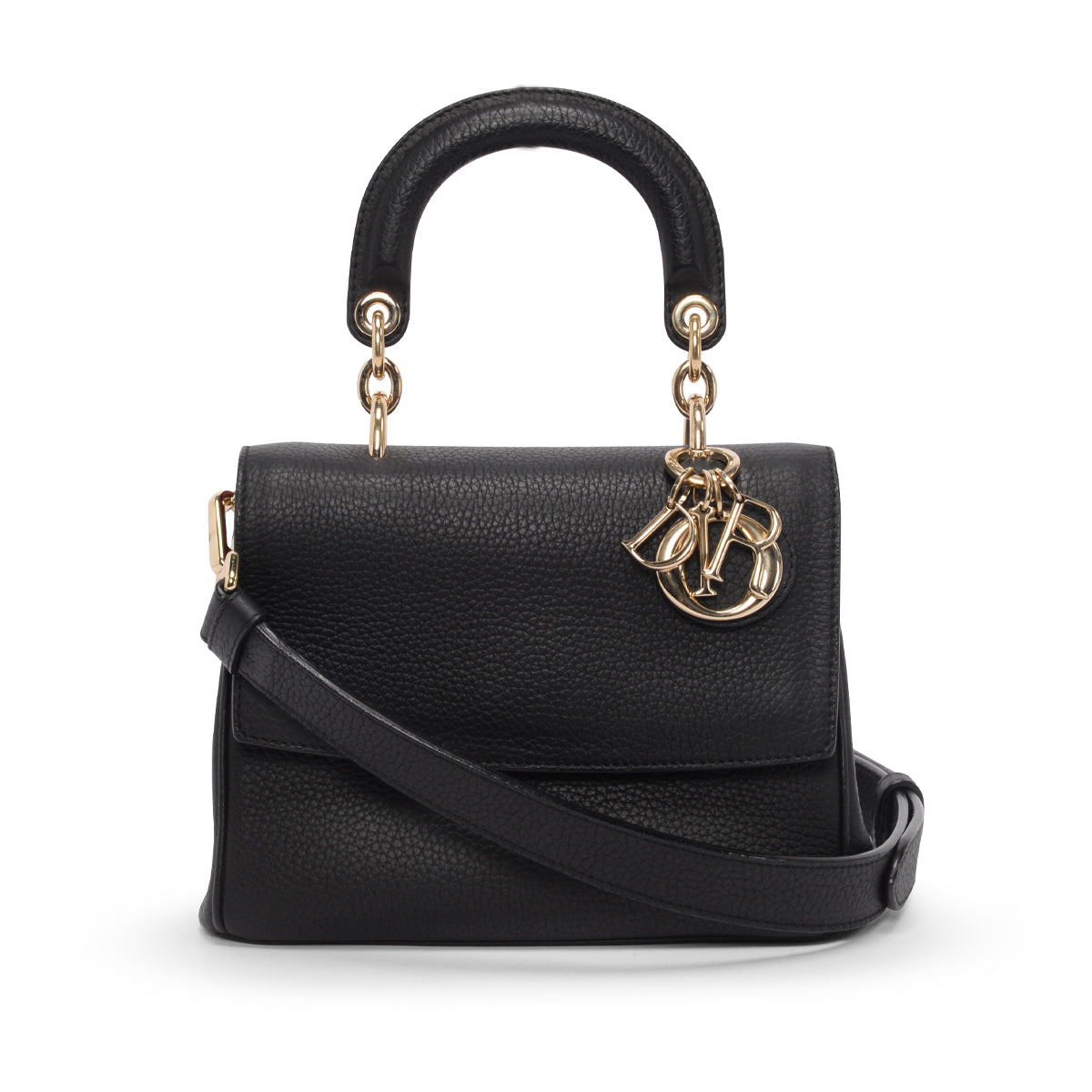 Dior Black Grained Calfskin Mini Be Dior Flap Bag