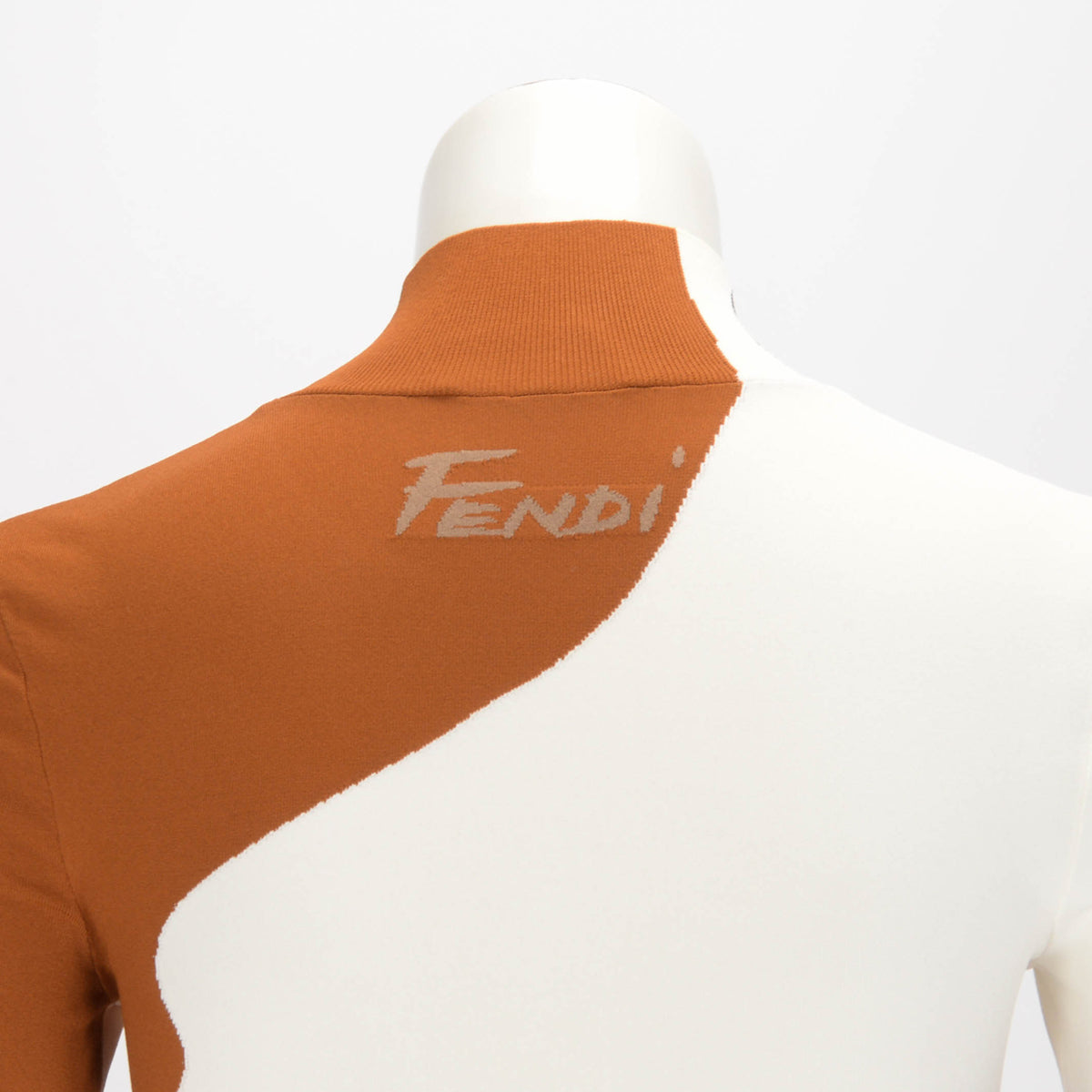 Fendi Intarsia Knit Mermaid Turtleneck Dress IT 40