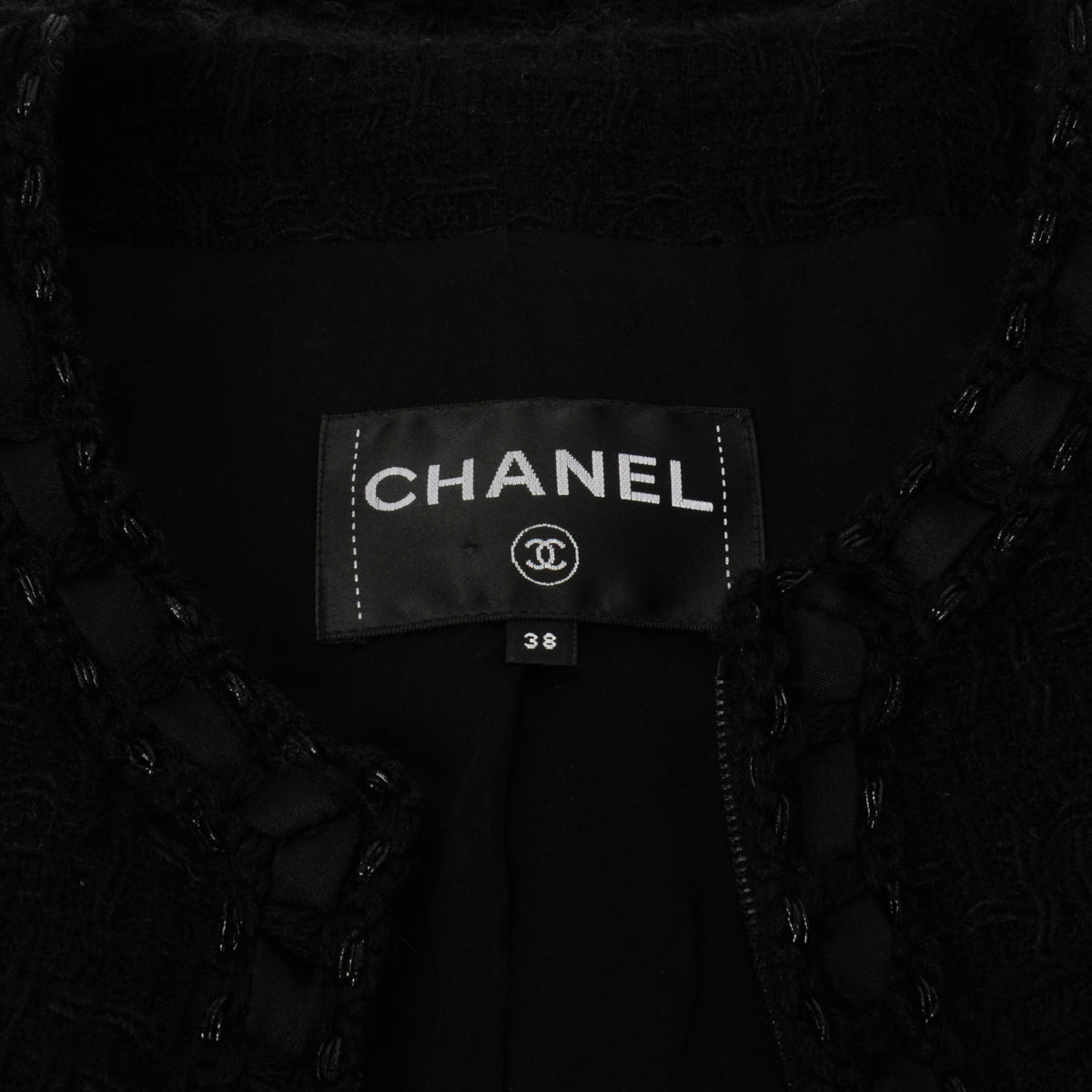 Chanel Black Fantasy Tweed Paris to Rome Longline Jacket FR 38