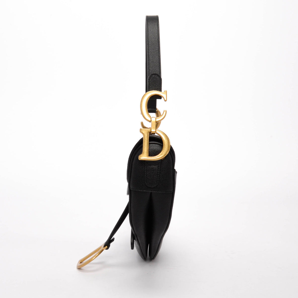 Dior Black Grained Calfskin Saddle Bag