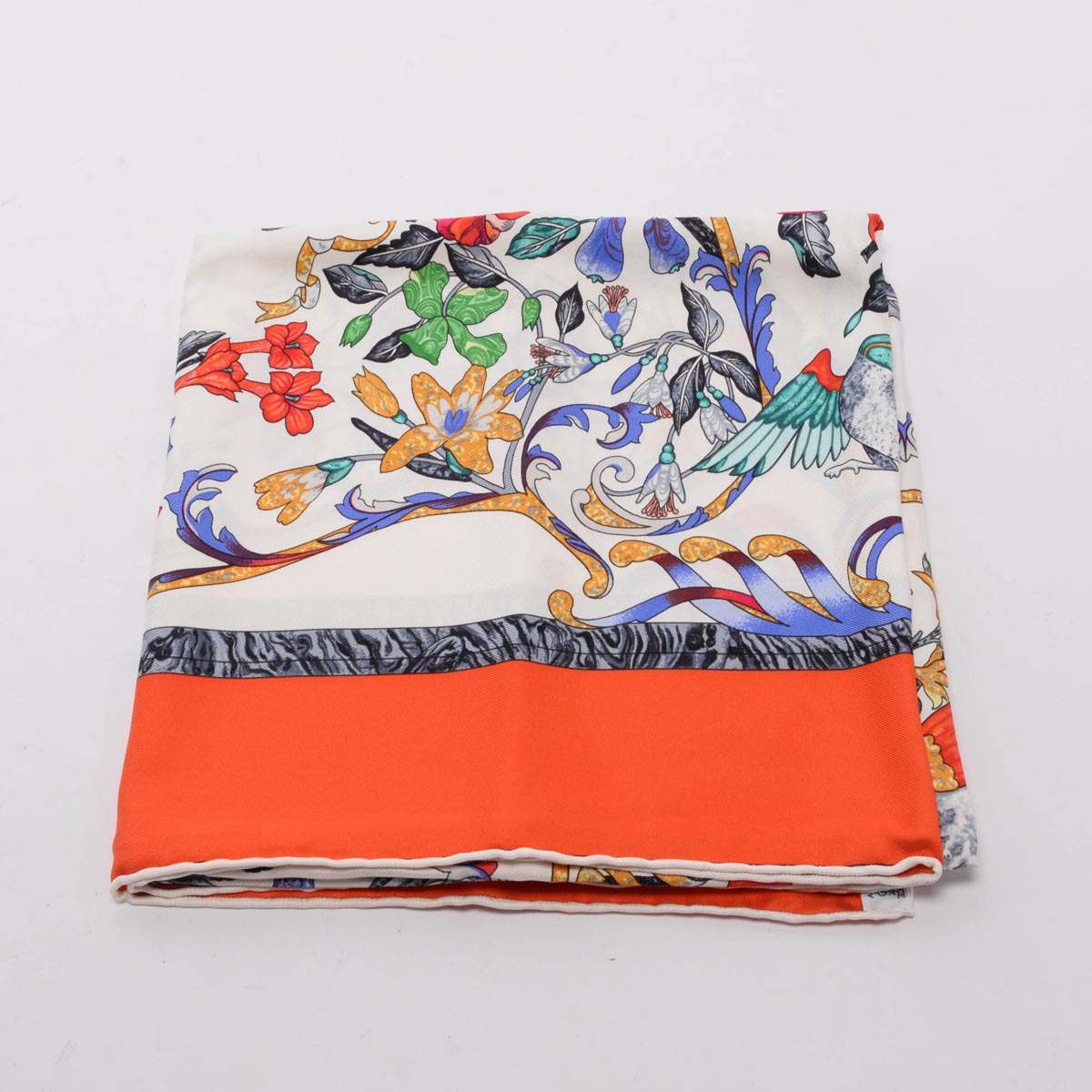 Hermes Red & White Silk Pierres d'Orient et d'Occident Scarf