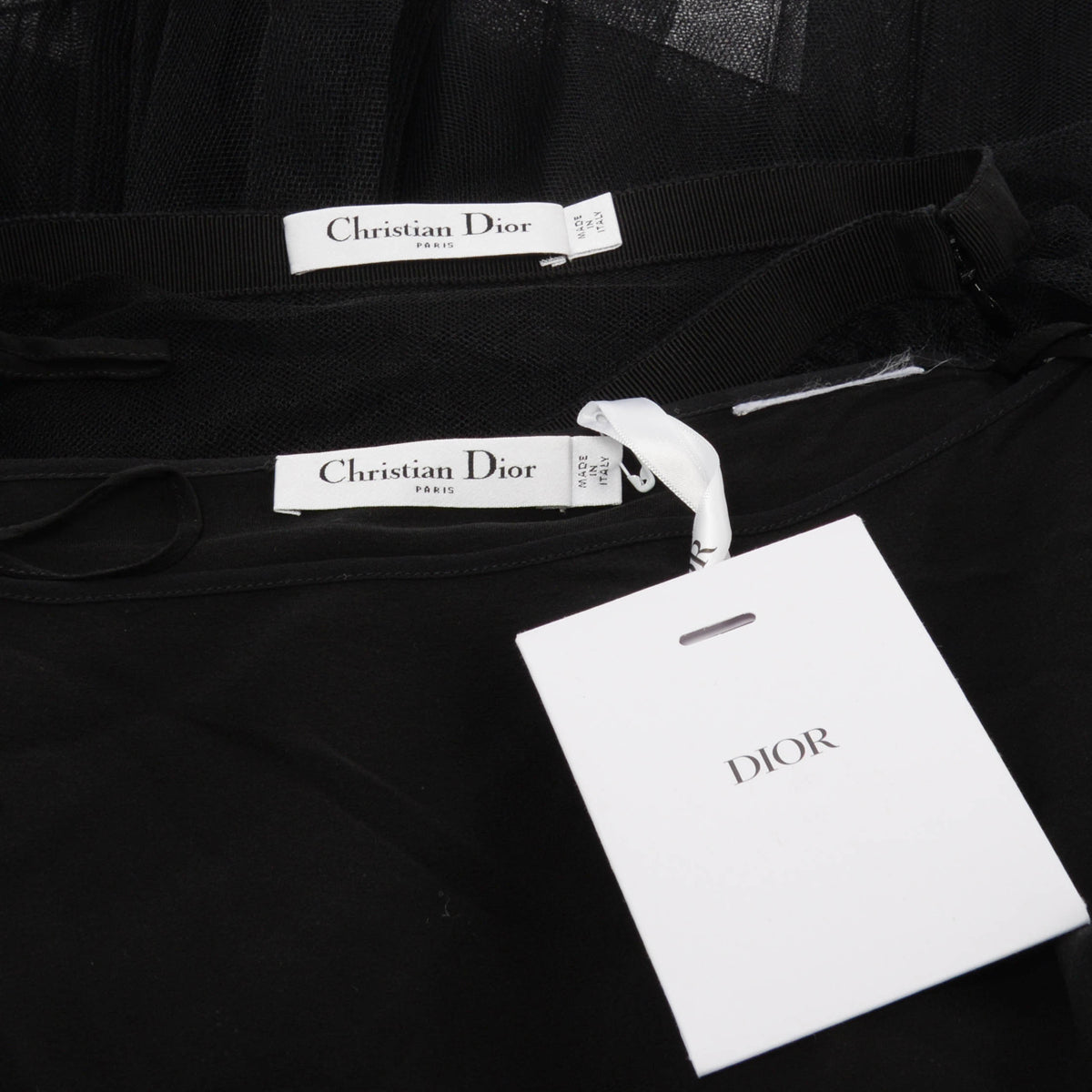 Dior Black Tulle Layered Skirt FR 34