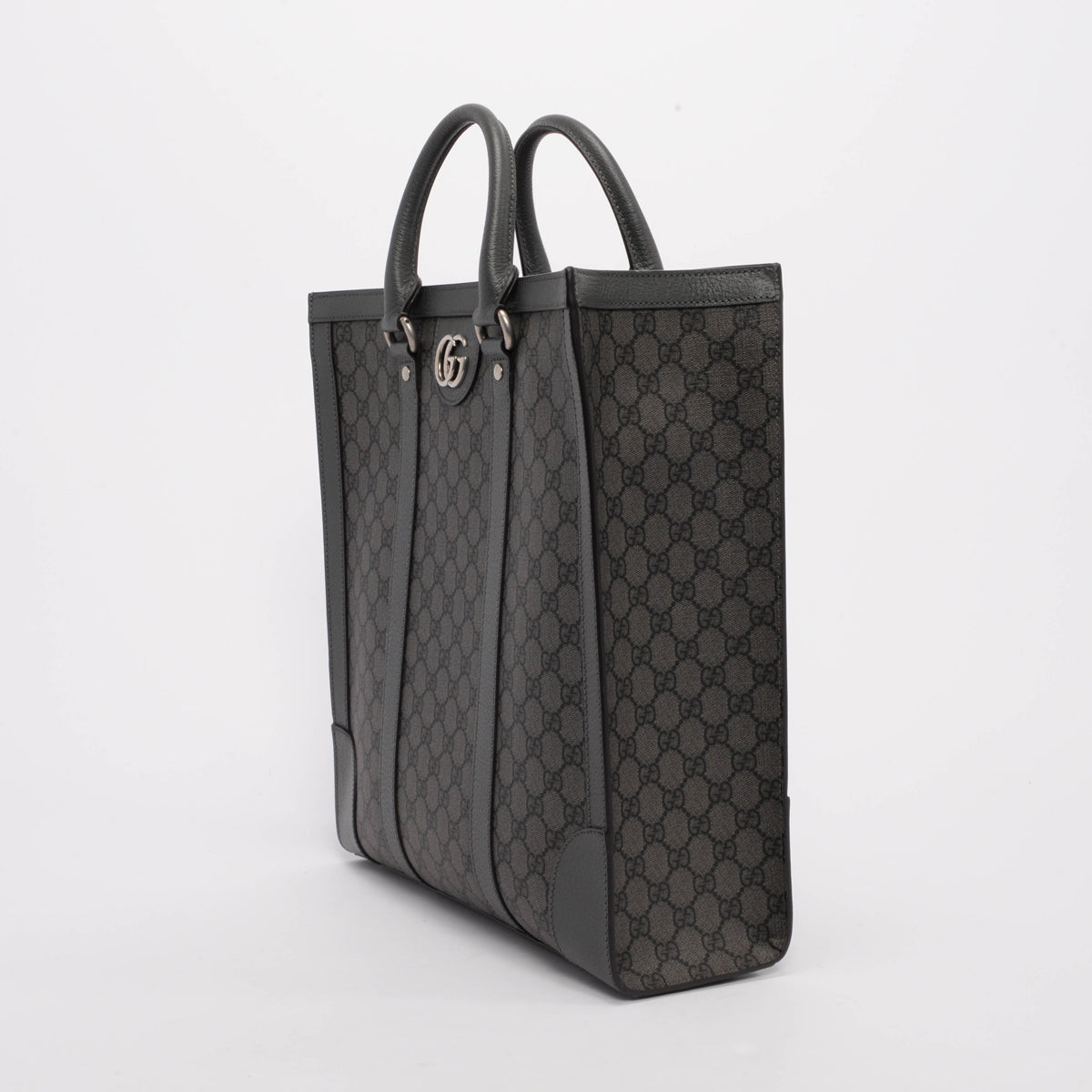 Gucci Anthracite GG Supreme Ophidia Medium Tote