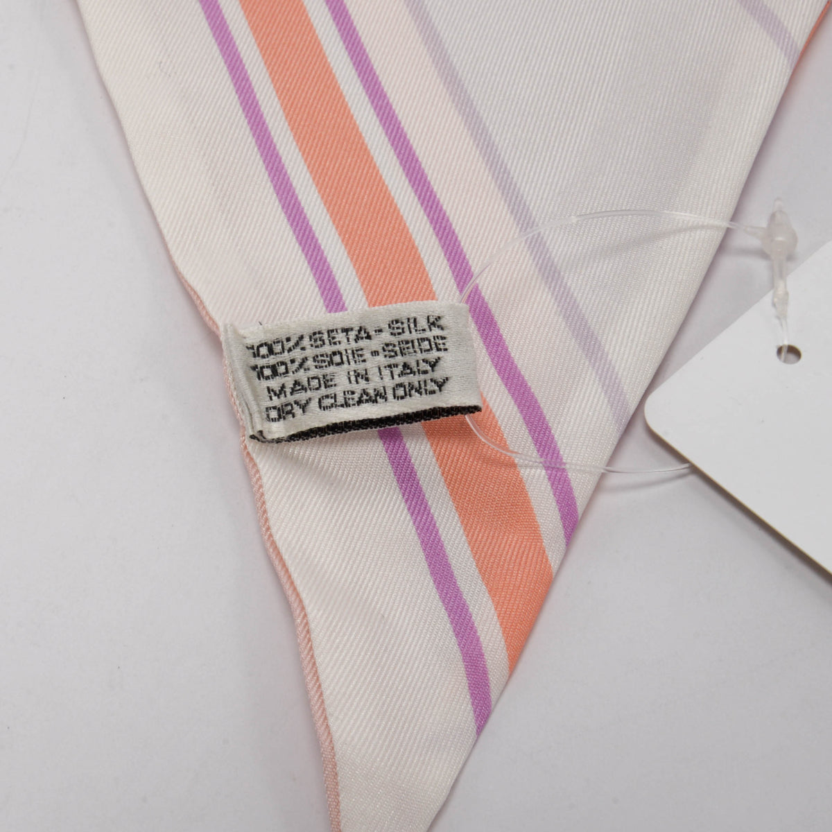 Chanel Pink & Purple Silk Stripe CC Bandeau Scarf