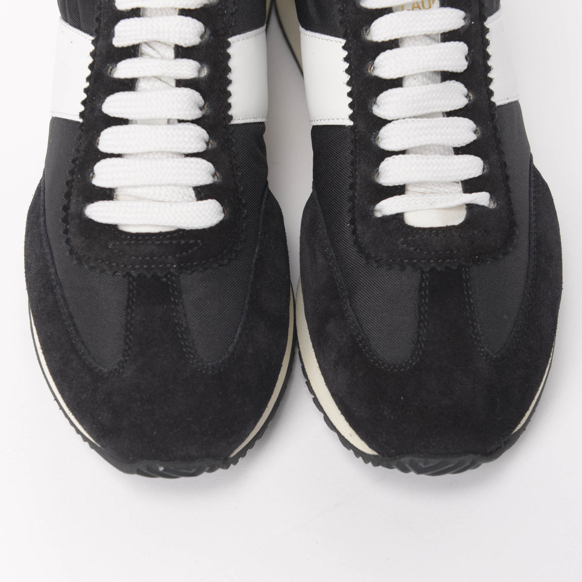 Saint Laurent Black & White Mesh & Suede SL/20 Sneakers 36