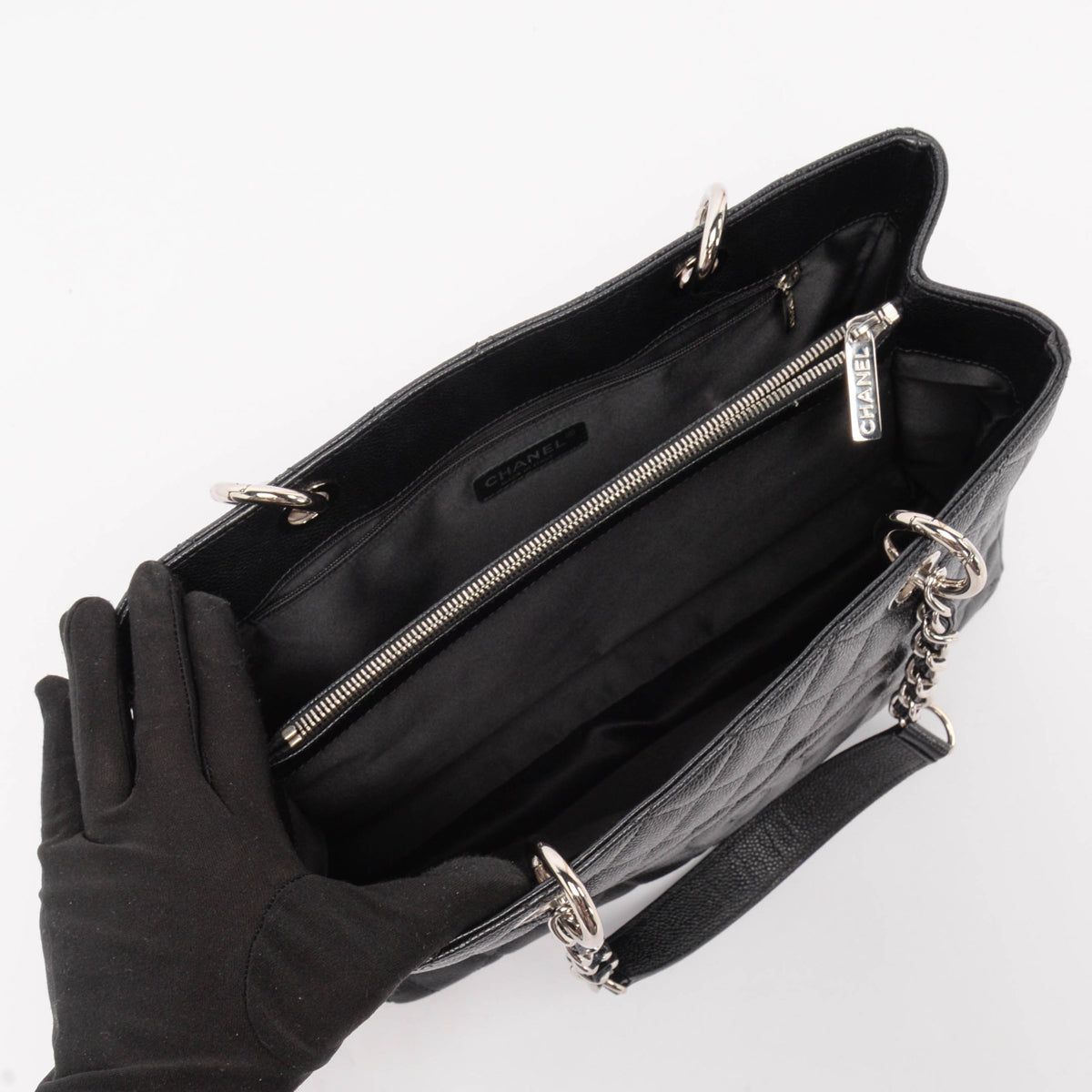 Chanel Black Quilted Caviar Grand Shopping Tote