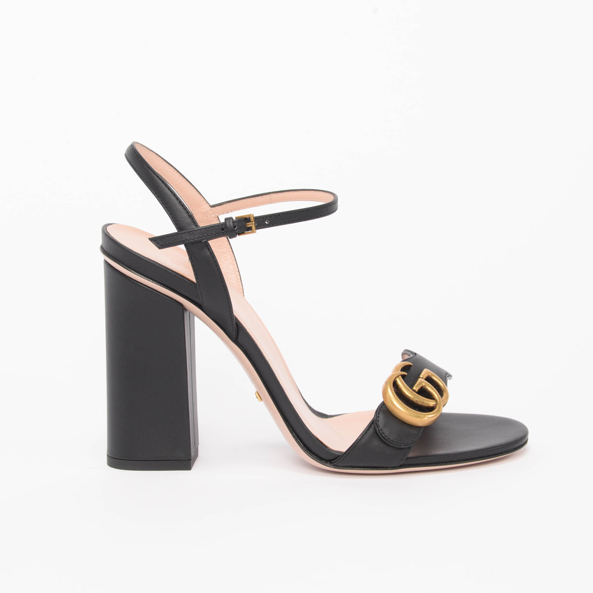 Gucci Black Leather Lifford Sandals 38.5