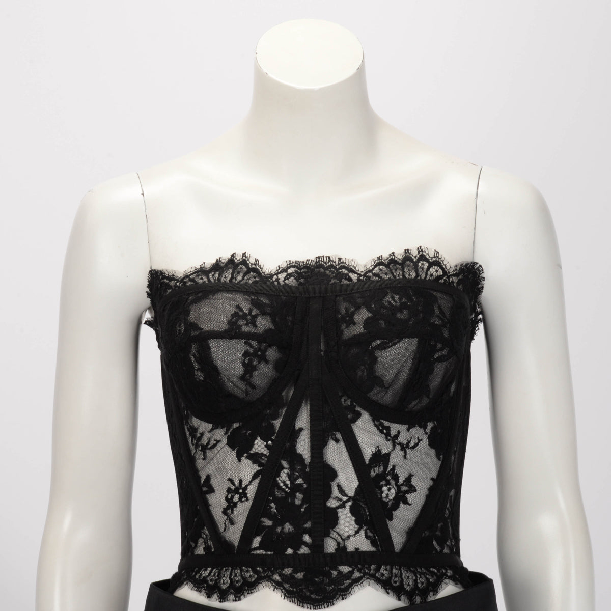 Dolce & Gabbana Black Chantilly Lace Bustier IT 40
