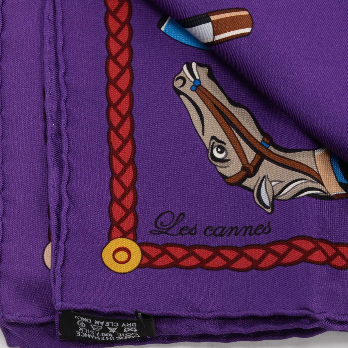 Hermes Purple Silk Le Cannes Scarf