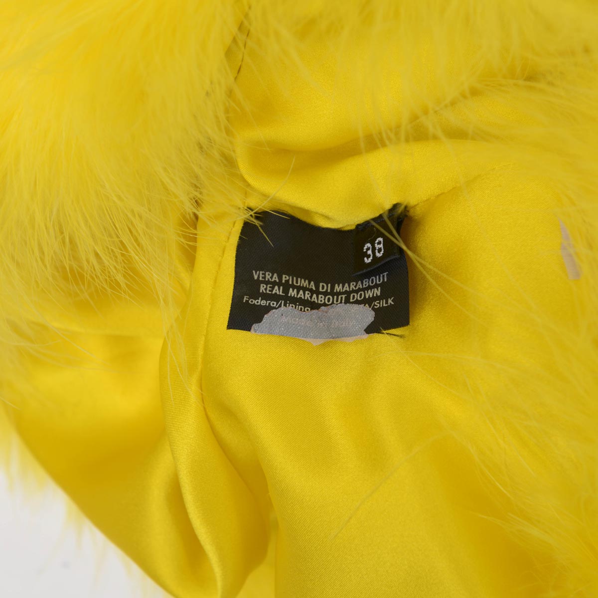 Gucci Yellow Marabou Bolero Jacket IT 38