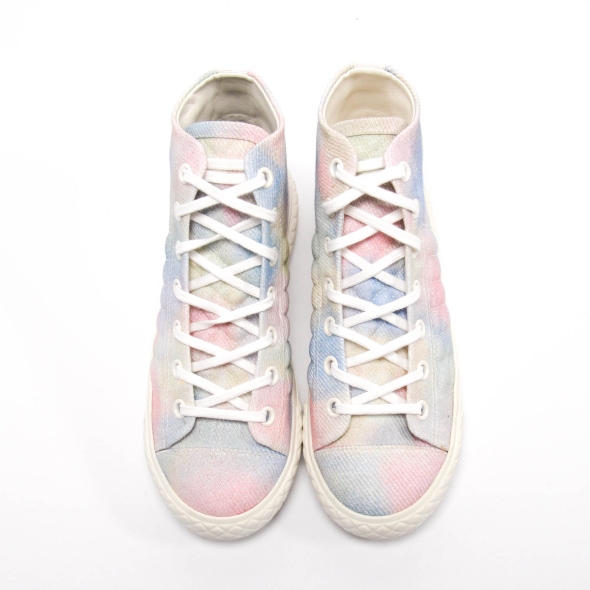 Chanel Pastel Tie-Dye Canvas High Top Sneakers 38