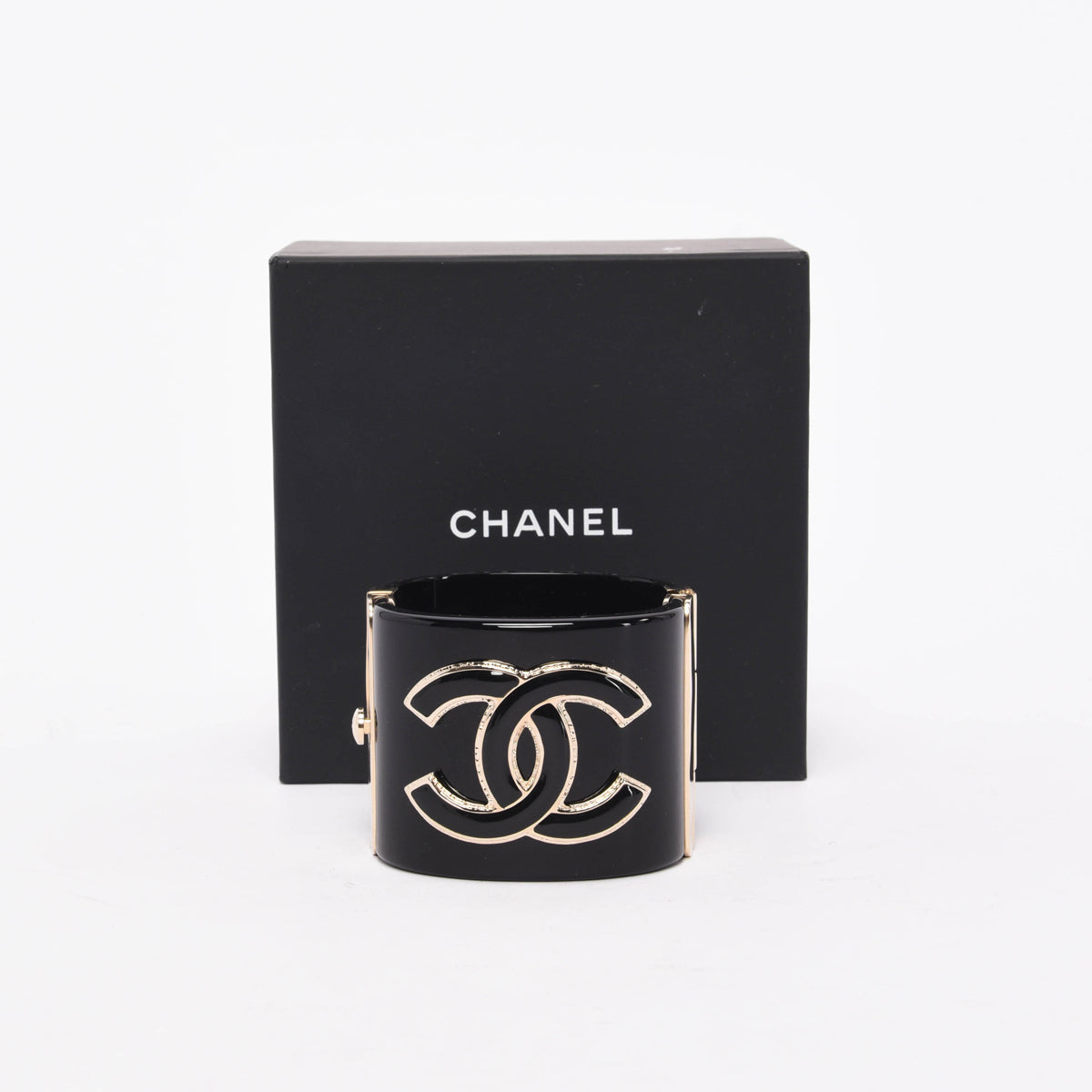 Chanel Black & Gold Resin CC Cuff