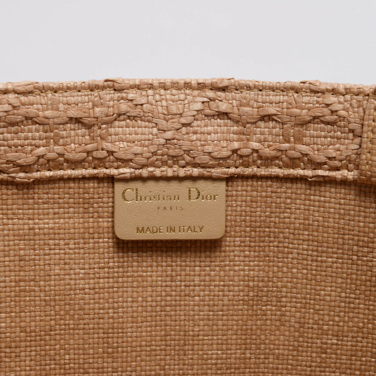 Dior Natural Cannage Raffia Medium Book Tote