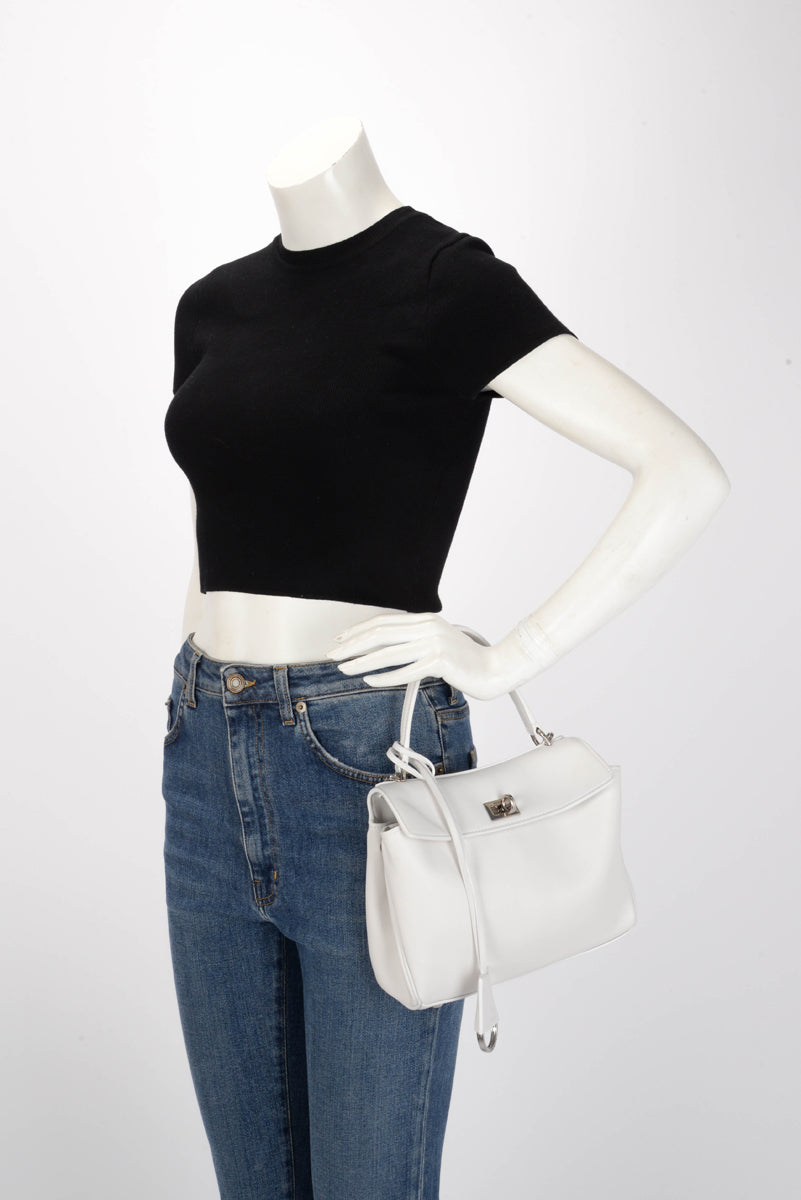 Balenciaga White Smooth Calfskin Mini Rodeo Bag