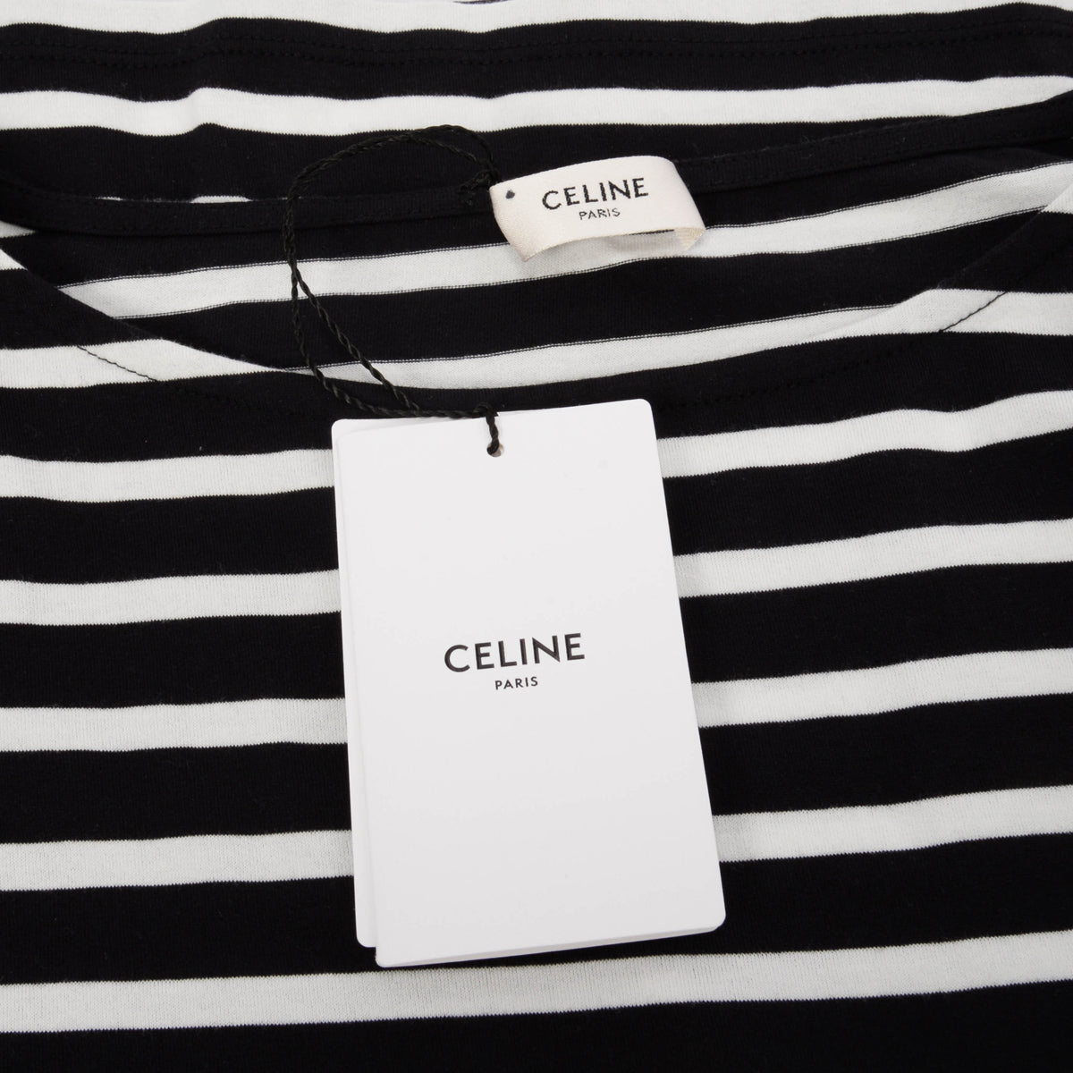 Celine Black & White Cotton Striped T-Shirt S