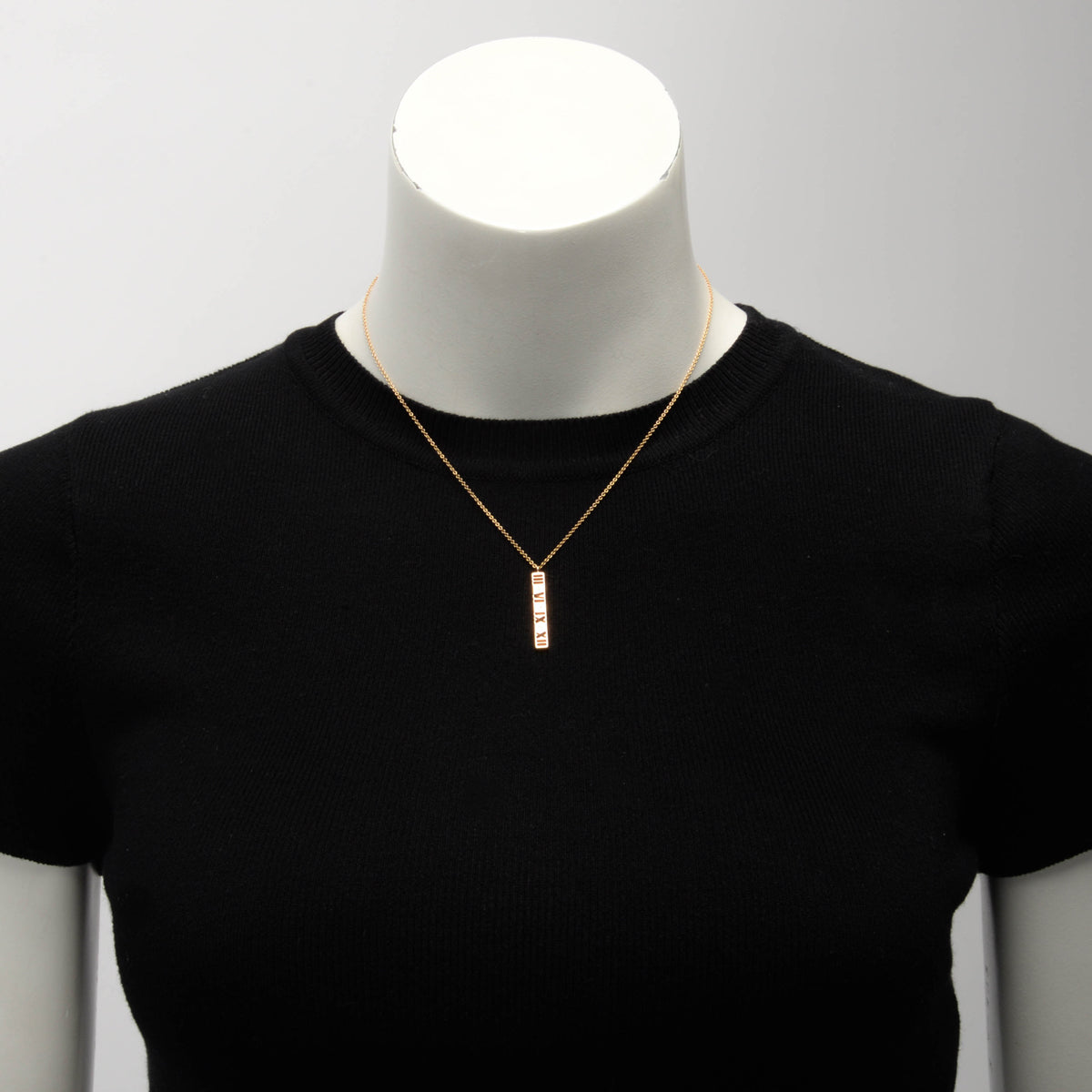 Tiffany & Co 18k Rose Gold Atlas Bar Pendant