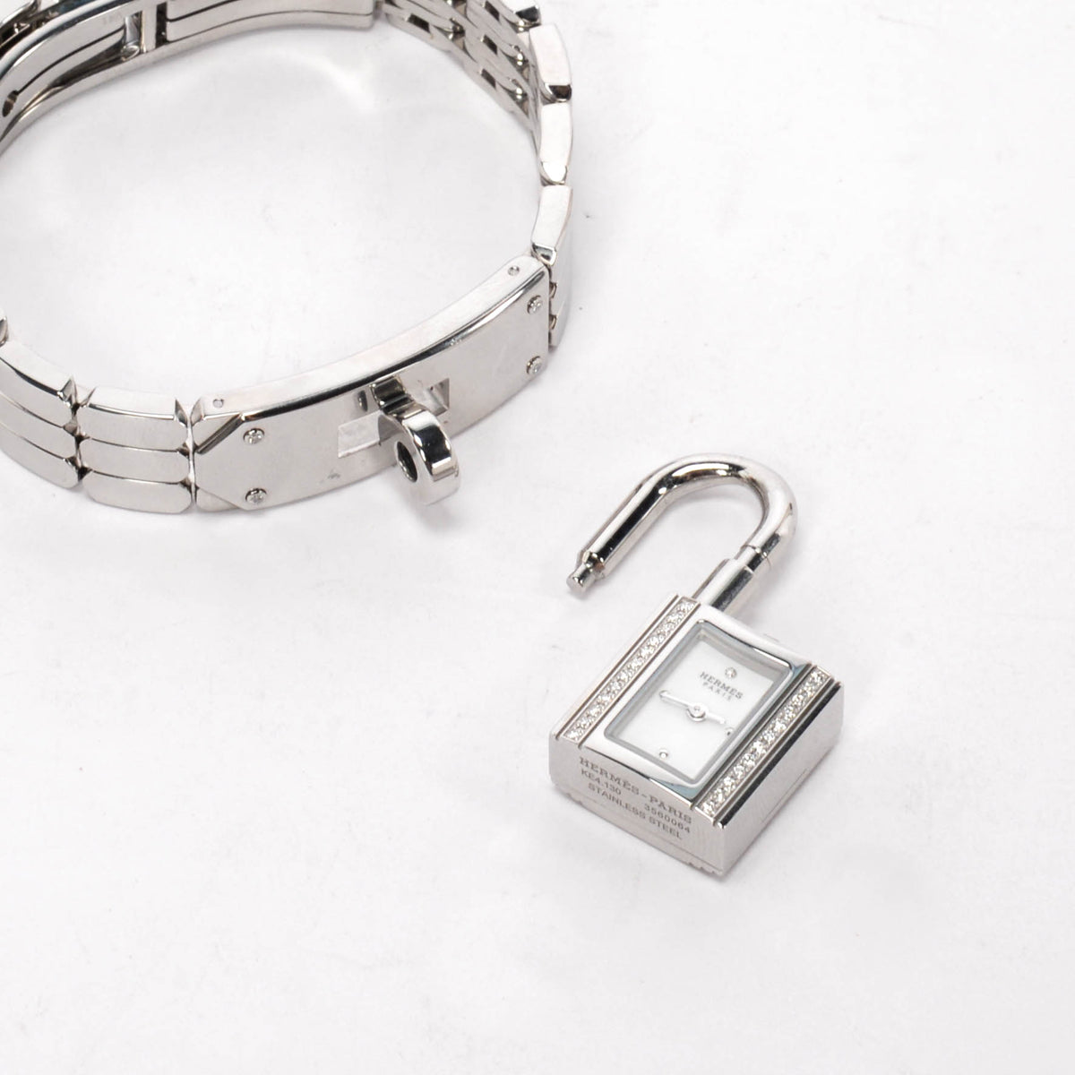 Hermes Steel & Diamond Mini Model Kelly Watch