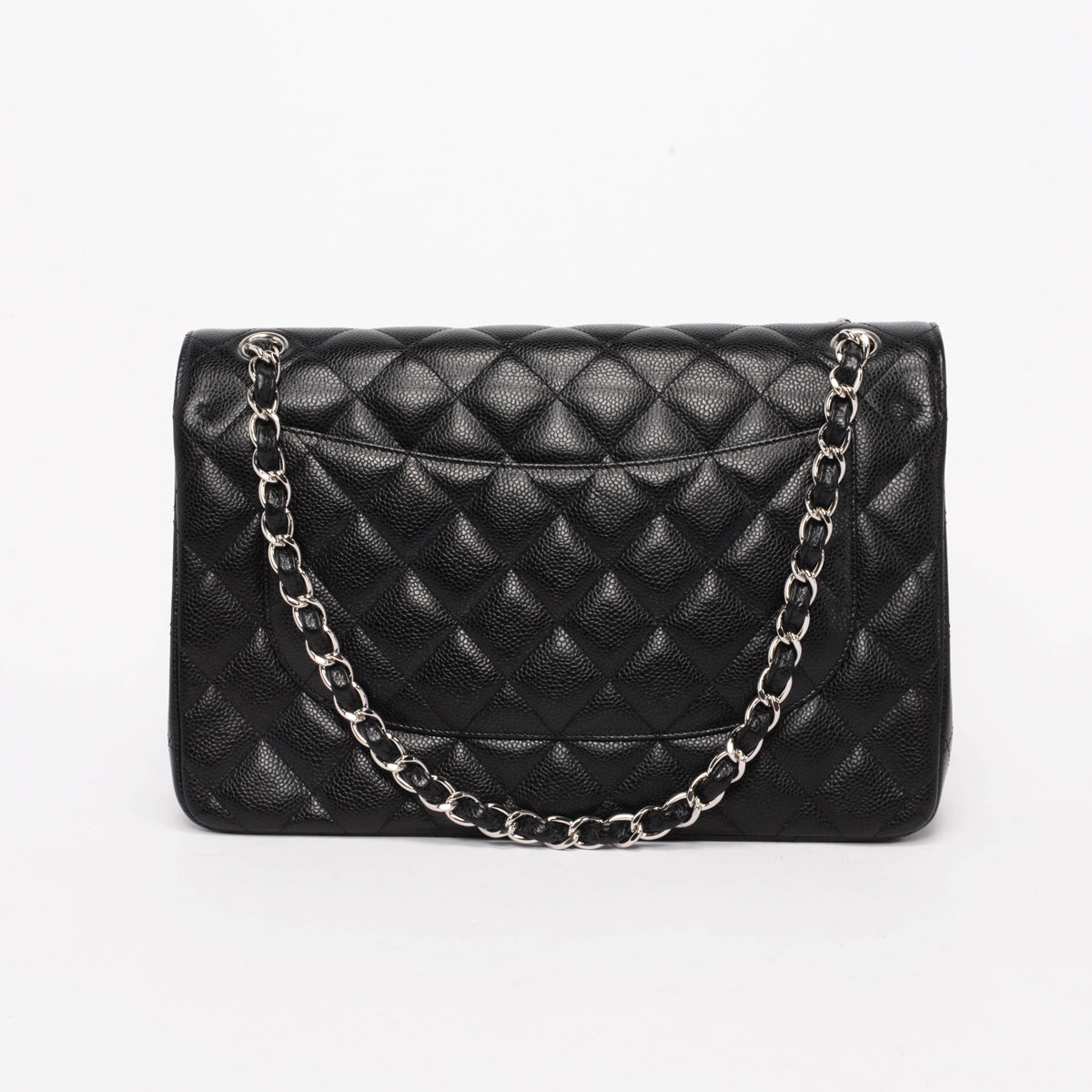 Chanel Black Caviar Large Double Flap Shoulder Bag