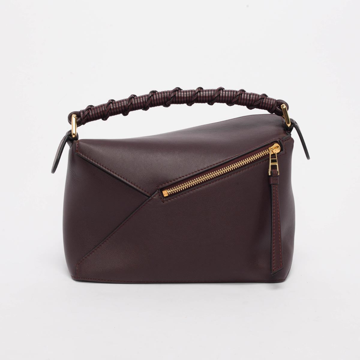 Loewe Prune Calfskin Small Puzzle Edge Bag