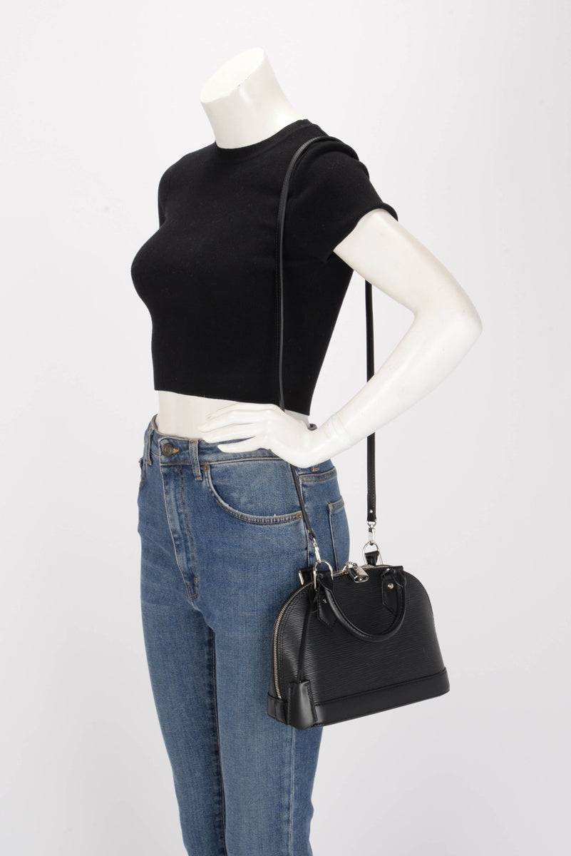 Louis Vuitton Black Epi Leather Alma BB
