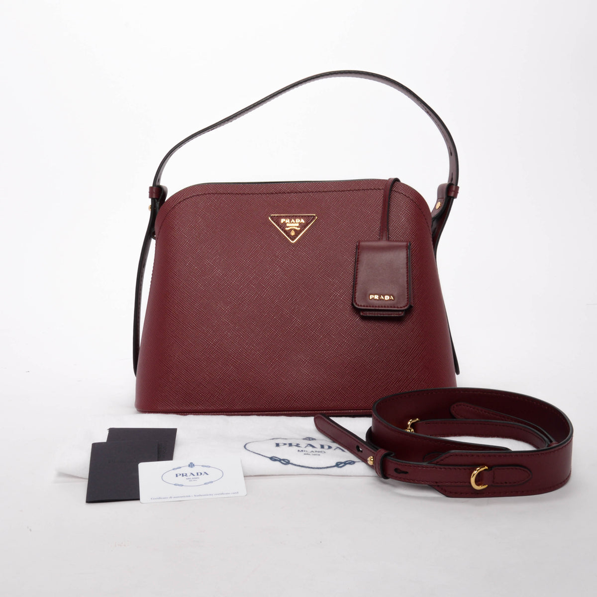 Prada Cerise Saffiano Matinee Bag